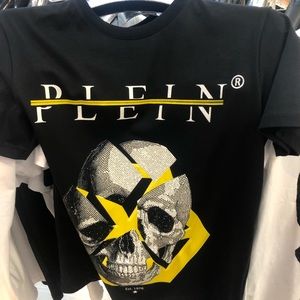 Philipp Plein Platinium Cut Round Neck Skull